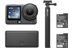 DJI Osmo Action 6 Enhanced Combo, Action Camera With 1/1.1″ Square Sensor, Variable Aperture of f/2.0–f/4.0, Extended Battery Life With 2 Batteries, Action Camera 8K for Extended Outdoor Filming