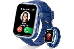 Oliimptek 2026 Nuevo Reloj Inteligente Niño, Smartwatch Niños con Llamadas y GPS, Videollamadas/Chat de Voz/WhatsApp/WiFi/SMS/SOS/Modo Escuela/Dormir/Despertador, IP68 Reloj Niño y Niñas Azul 4-14 Año