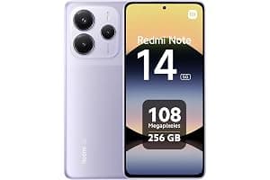 XIAOMI Redmi Note 14 5G - Smartphone de 8+256GB, Pantalla de 6.67" AMOLED FHD+ 120Hz, MediaTek Dimensity 7025-Ultra, cámara de 108MP, 5110 mAh, Cargador no Incluido, Morado (Versión ES)