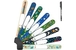 Vicloon Pulsera Identificativa Niños + Marcador, 8 piezas Pulsera Seguridad Anti perdida Pulsera de Emergencia Impermeable Reutilizable para Niños Niñas Bebé Arneses de seguridad Bebé