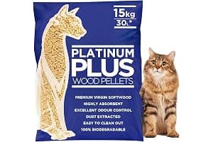 Platinum Plus Cat Litter 30L Bag | Premium Natural Wooden Pellets- Odour Control - Biodegradable Wood Pellet - Dust Free Abso