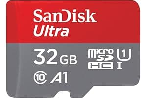SanDisk 32GB Ultra microSDHC card + SD adapter up to 120 MB/s with A1 App Performance UHS-I Class 10 U1