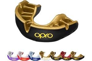 OPRO Protector Bucal Nivel Oro – Ajuste Premium para Adultos y Niños – Bucal para Boxeo, MMA, BJJ, Rugby y Hockey – Moldeo Fácil – con Garantía Dental Incluida