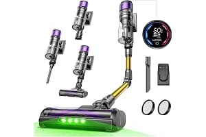 Ultenic U20 Aspiradora sin Cable 55Kpa/55Min, Cepillo Anti-Enredo Mejorado, Aspirador Escoba con Brazo Flexible, Limpieza Ultraprofunda Bajo Muebles sin Agacharse, para Alfombra/Pelo de Mascotas