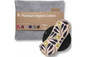 Salvaslip reutilizables en algodón orgánico para flujo blanco (S, 7 uds.); HECHOS EN LA UE, lavables a alta T°, 100% transpirables y suaves, salvaslip tela cómoda, protección femenina diaria (sin PUL)
