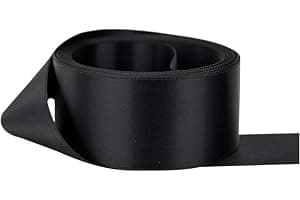 Satin Ribbon. 38mm Wide 5 Meters (Black) Gift Wrap Ribbon, Ribbons for Gift Wrapping, Christmas Ribbon, Gift Wrapping Ribbon for Crafting, Wedding Party Decor