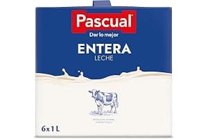 Leche Pascual - Leche Entera - Bienestar Animal - Pack 6 x 1L - Ideal para niños y adultos, Producto Natural y Saludable