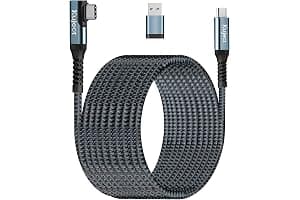 Kuject Compatible for Quest 3/2/Pico 4 Link Cable 6M USB 3.0 Type C to C, Nylon Braided Long PC Connect Power Data Extension Charging Cord, Great Virtual Reality Gaming Accessories for Oculus Quest
