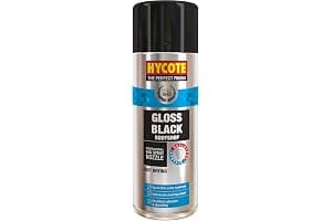 Hycote Bodyshop Pintura en Aerosol de Secado rápido para Coche, Negro Brillante, 400 ml