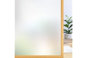 rabbitgoo Window Film Privacy Film for Glass Windows 44.5x200 cm, Frosted Glass Sticker Static Cling without Glue for Bathroom Home Office Matt