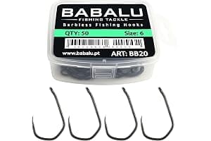 Anzuelos de Pesca BB20 50 Unidades Sin Rebarba de Acero de Alto Carbono