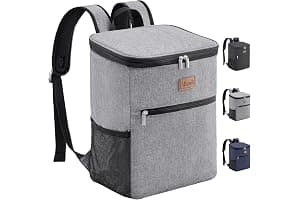 Lifewit Mochila Nevera 24L (30 Latas), Mochilas Neveras Portatil Isotermica, Bolsa Termica Porta Alimentos Impermeable, Cooler Bag para Playa, Picnic, Camping, Viaje, Trabajo, Gris