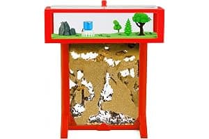 Anthouse.es - Kit Hormiguero Acrílico de Arena en Forma de T 3D - Sándwich y Caja de Forrajeo - Hormiguero con Hormigas Vivas Incluidas (Reina, Obreras, Huevos y Larvas) - Color Rojo