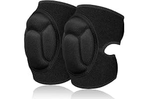 flintronic 1 Par Rodilleras Trabajo, Protección para la Rodilla, Esponja Eva De 20 Mm de Grosor, Antideslizantes para Rodilleras Voleibol Ajustables Adecuadas para Voleibol, Baile, Jardín (L,Negro)