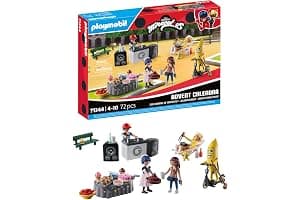 PLAYMOBIL Miraculous 71344 Calendario de Adviento: Miraculous pícnic en París, 24 sorpresas, Incluidas Cinco Figuras, Calendario de Adviento 2024, Juguetes para niños y niñas a Partir de 4 años