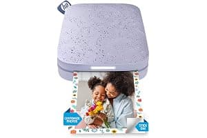 HP Sprocket 2x3 (5.1x7.5 cm) Instant Smartphone Photo Printer, Portable Color Wireless Mobile Printer, Zink Sticky-Back Photos, Print from App on Compatible iOS & Android Devices with Bluetooth,Purple