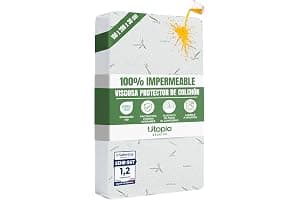Utopia Bedding Protector de Colchón 150 x 200 x 30 cm Impermeable, Viscosa Premium, Certificación Oeko-Tex, Cubre Colchón Transpirable, Elástico En Todo
