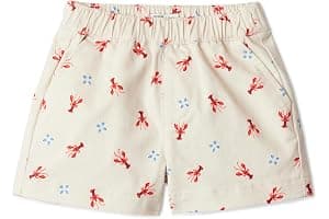Amazon Essentials x Sofia Grainge Pantalones Cortos de Sarga de Algodón sin Cordones Unisex Bebé