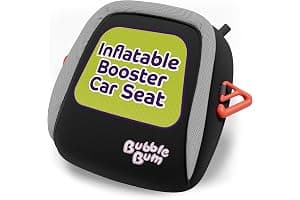 BubbleBum Inflatable Booster Car Seat - Travel Car Seat - Portable Car Booster Seat - Booster Seat for Car - Slim Foldable Narrow Design Car Seat - Perfect for Kids 4-11yrs Old - Black