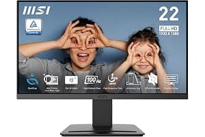 MSI Pro MP223 E2 Monitor Profesional Full HD de 21.45", Resolución 1920 x 1080, 100Hz, Pantalla Agradable a la Vista, inclinación Ajustable, HDMI 1.4b, Display Port 1.2a, Negro