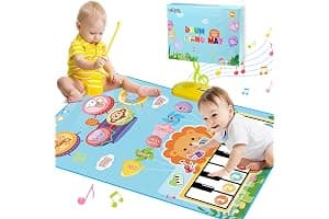 Lobyoh Juguetes para Bebés 1 Año, 2 en 1 Alfombra Musical Juguete de Tambor para Pequeños, Regalos Educativos para Niños Niñas 1 2 3 4 5 Años