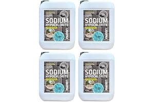 Liquipak Sodium Hypochlorite 20 Litres Patio Cleaner (4x5L) | High Strength 14-15% Concentration | Swimming Pool Liquid Chlorine & Black Spot Remover | Bleach Solution