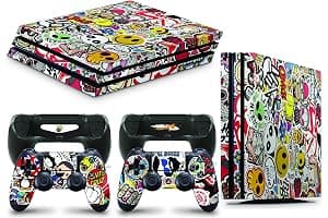 giZmoZ n gadgetZ Calcomanía de Vinilo para Consola PS4 Pro + 2 Fundas para Controlador
