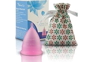 Athena Copa Menstrual – La copa menstrual más recomendada - Incluye una bolsa de regalo - Talla 1, Rosa transparente - ¡Ausencia de pérdidas garantizada!