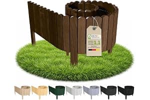 Floranica bordura para jardín 40 x 200 cm marrón Borde césped Valla de jardín Valla de Madera bordura Flexible en Rollo