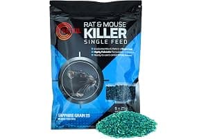 RatKil Rat Poison (6 x25g) Rat Bait & Mouse Poison Grain - Strongest Maximum Strength Rodent Killer - Fast Acting, All Weather, Single Feed Bait Sachets