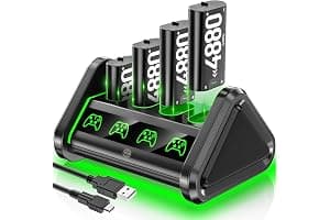OIVO Rechargeable Battery for XboxOne/Xbox Series X|S, 4 x 4880mWh Xbox Batteries, Xbx Series Battery Charger Station for XboxOne S|X/Elite Controllers