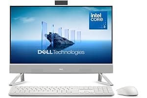 Dell 24 All-in-One Desktop ec24250-23.8-inch FHD Display, Intel Core 3 Processor 100U, Intel Graphics, 8GB DDR5 RAM, 512GB SSD, Windows 11 Home, Onsite Service+6 Months Retail Migrate - White