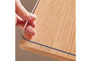 OstepDecor Clear Table Protector 36 x 60 Inch, 1.5mm Thick Plastic Table Cover, Waterproof PVC Clear Table Cover Protector, Desk Mat Writing Desk Pad for Desktop, Coffee & Dining Room Tabletop