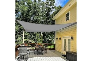 TANG 10' x 12' Sun Shade Sail Rectangle Outdoor Canopy UV Block Sunshades for Patio, Square Shade Cloth for Backyard Porch Deck Garden Pergola Cover, Gray