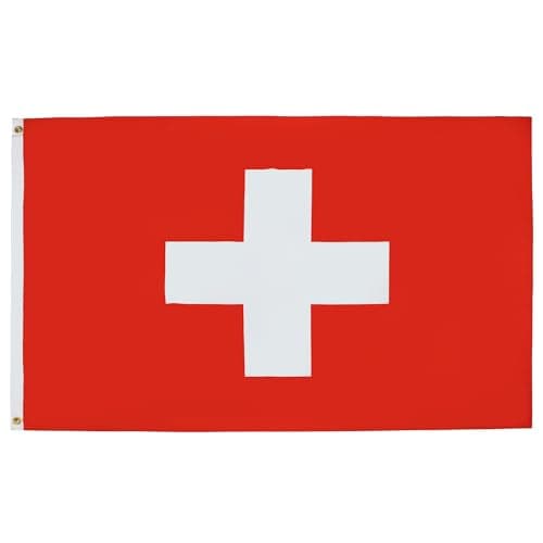 AZ FLAG - Switzerland Flag - 90x60 Cm - 100D Polyester Swiss Banner With Two Metal Grommets - Fade Resistant - Vivid Colors - 2' x 3' Feet - 2x3 Ft