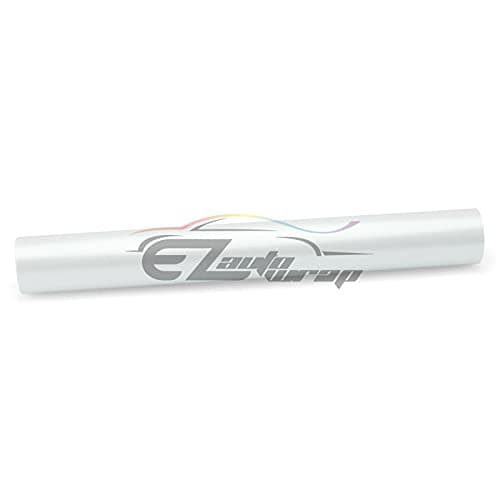 12"x60" (1FTx5FT) White Matte Metallic Satin Pearl Vinyl Wrap Sticker Sheet Film Car Auto Vehicle DIY Decal Bubble Free Air Release Self Adhesive Peel and Stick Free Tool Kit