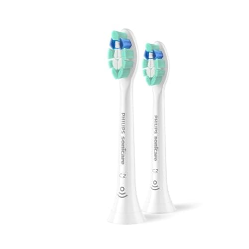 Philips Sonicare C2 Plaque Control - Genuine Replacement Electric Toothbrush Heads, White, 2 Pack, HX9022/77