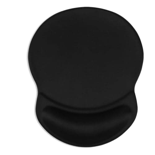 ITNRSIIET Ergonomic Mouse Pad with Gel Wrist Rest Support Gaming Small Wrist Rest Smooth Surface Non-Slip PU Base Comfortable Office Supplies Pain Relief, 8.7 x 7.2 inches, Black