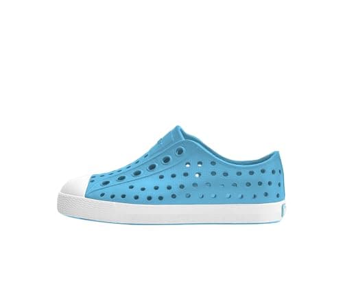 Native Shoes Unisex-Kids Jefferson Sneakers, Aquarius Blue/Shell White, 4 Toddler