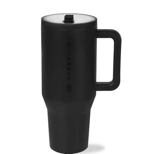 HydroJug Traveler 32oz, Insulated Tumbler with Handle & Straw, Black