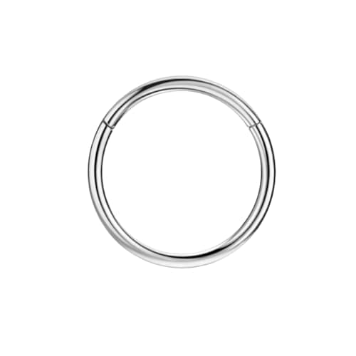 Silver Nose Hoop Hypoallergenic Nose Rings for Women & Men 18 Gauge 8mm