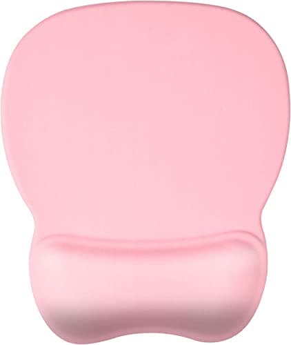 EooCoo Ergonomic Mouse Pad with Wrist Support, Mousepad with Memory Foam Wrist Rest and Non-Slip Base for Computer, Cafe, Home & Office, 9.64 x 8.26 in Office Desk Accessories, Pink