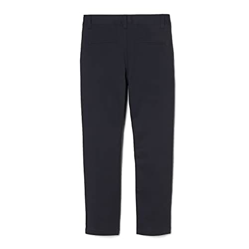 French Toast Boys' Adjustable Waist Straight Fit Stretch Twill Chino Pant, Black, 10