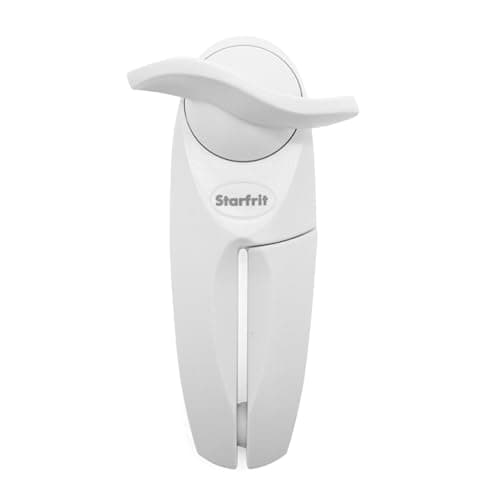 Starfrit Little Beaver Can Opener, Safe, Holds Lid and Leaves No Sharp Edges on Lid, Comfort Grip, 3-Year Warranty, White