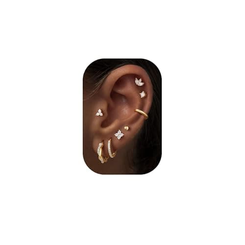 Turandoss 8 airs Gold Hoop Earrings for Women Trendy