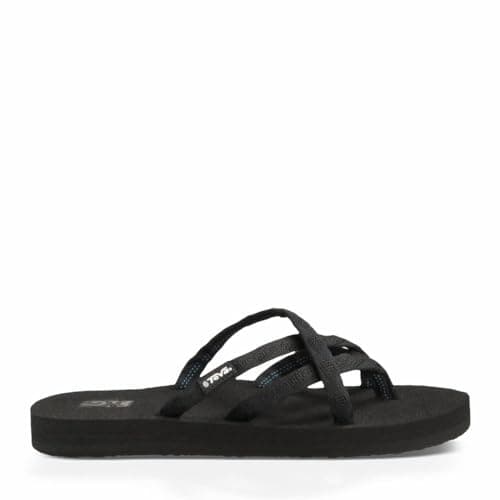 Teva womens Olowahu Sandal, Black on Black, 9 US