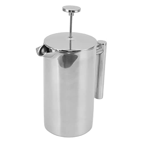 SIXRUN 304 Stainless Steel French Press Coffee Maker 34oz Large Capacity Insulated Double Wall with Filter Screen for Hot Tea and Cold Brew (800ml)