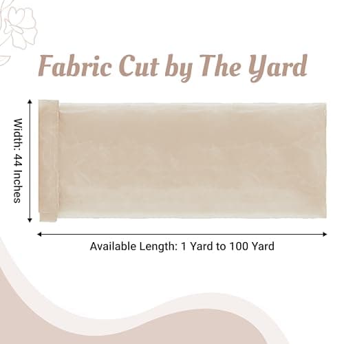 MDS® Pack of 5 Yard Sheer Organza Fabric for Wedding Party Home Event Banquet Decorations, Backdrop Curtain Craft Dress Sewing Fashion DIY Crystal Organza Tulle Fabric Bolt 44” Wide - Cream