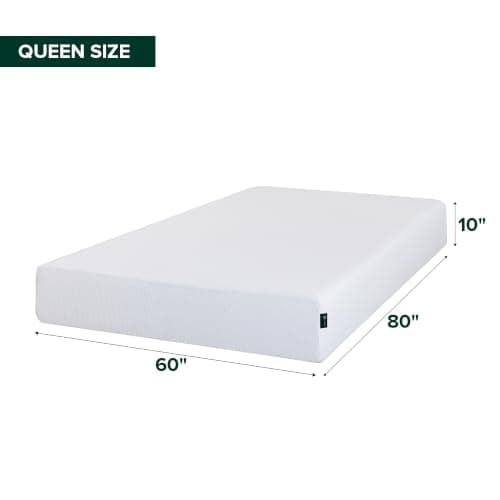 Zinus Queen Mattress - 10 Inch Green Tea Cooling Gel Memory Foam Mattress, Pressure Relief, for Cool Sleep, CertiPUR-US Certified Foam, Mattress in a Box, 10-Year Warranty, Queen Size