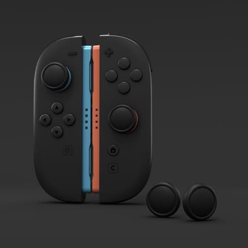 PlayVital Thumb Grips for Nintendo Switch 2, 4-Pack Silicone Joystick Caps for Joycon 2 Accessories, Comfort Thumbstick Grip Covers - Black
